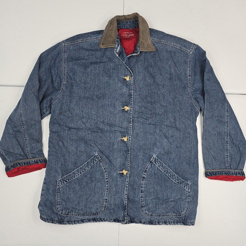 Limited Jeans Vintage  90’s Chore Grunge Demin Jacket Womens Sz L Oversized